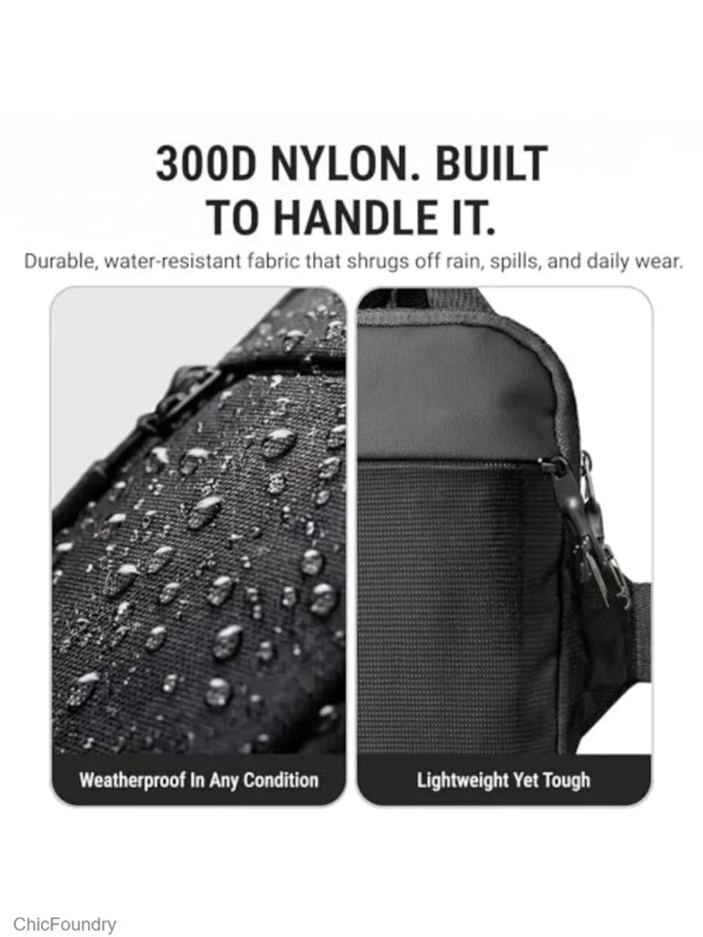 Small Water Resistant RFID Blocking Crossbody Sling Chest Bag for Travel &